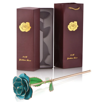 Gifts for Women 24K Gold Dipped Rose with Stand Eternal Flowers Forever Love in Box Girlfriend Wedding Valentine Gift for Her