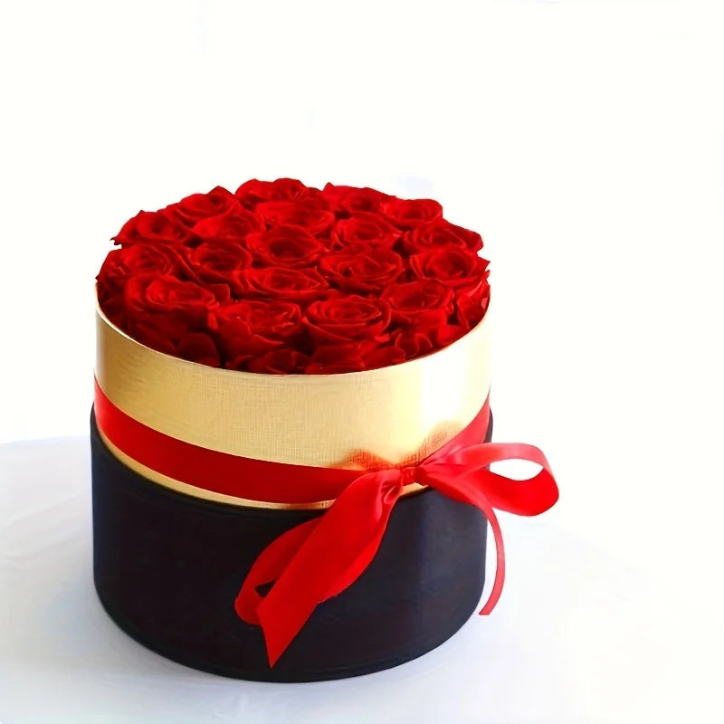 1/7/12PCS Natural Peserved Rose Eternal Forever Real Roses round Box Immortal Roses Mothers Valentines Day Gifts