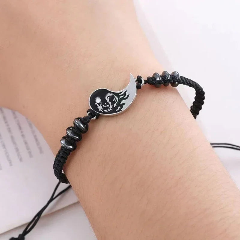 2025 Fashion Dragon Figure Yin Yang Bracelet Couple Adjustable Bracelets Boyfriend Girlfriend Valentine'S Day Friendship Jewelry