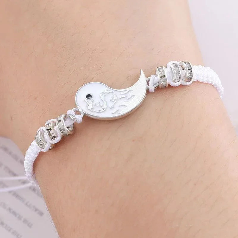 2025 Fashion Dragon Figure Yin Yang Bracelet Couple Adjustable Bracelets Boyfriend Girlfriend Valentine'S Day Friendship Jewelry