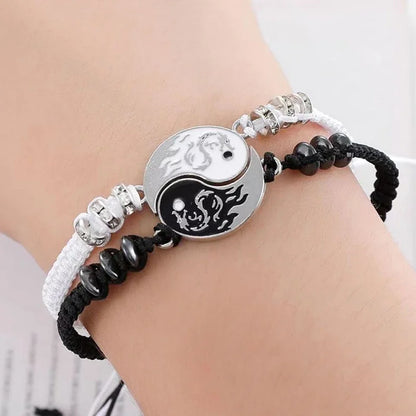 2025 Fashion Dragon Figure Yin Yang Bracelet Couple Adjustable Bracelets Boyfriend Girlfriend Valentine'S Day Friendship Jewelry