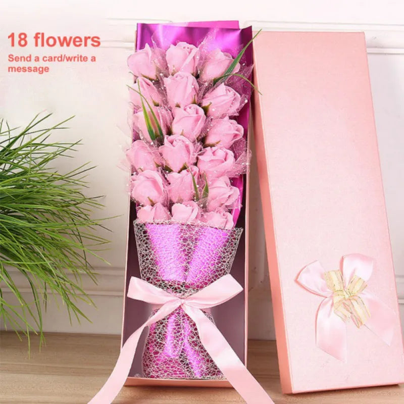 Artificial Flower Rose Bouquet Hand Holding Flower Valentine'S Day Gift for Mother Girlfriend Birthday Christmas Gift